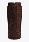 Semper Sequined Midi Skirt Skirts Brown In Brown