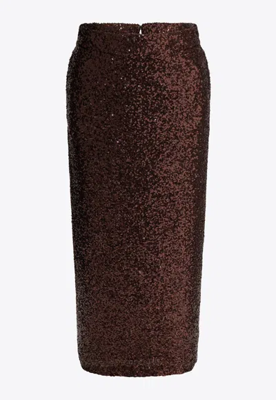 SEMPER SEQUINED MIDI PENCIL SKIRT