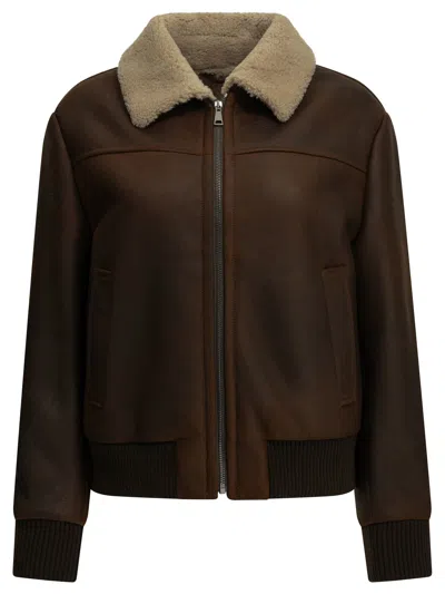 Semper Shearling Jacket In Blue