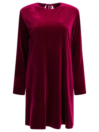 Semper Short Velvet Dress Dresses Bordeaux