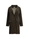 Semper Single-breasted Leather Coat In Green