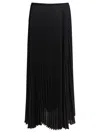 Semper Pleated Midi Skirt In Black