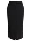 Semper Midi Skirt With Double Slit In Black