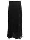 Semper Pleated Midi Skirt In Black