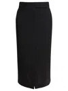 Semper Midi Skirt With Double Slit In Black