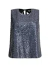 Semper Sequined A-line Top Tops Grey In Black