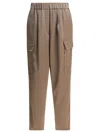 Semper Elastic-waist Cargo Trousers In Brown