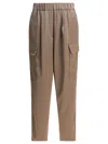 Semper Elastic-waist Cargo Trousers In Brown