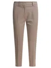 Semper Beige Elastane Trousers In Brown