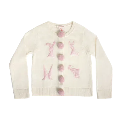 Semsem Kids' Dima Cashmere Cardigan In Antique White