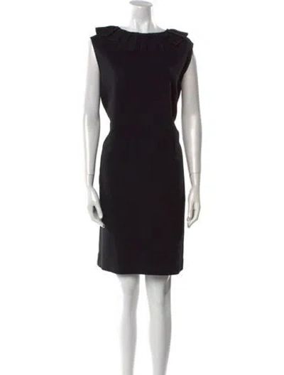 Pre-owned Semsem Bateau Neckline Knee-length Dress In Black