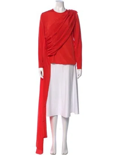 Pre-owned Semsem Crew Neck Long Sleeve Top In Red