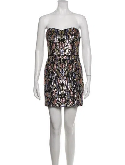 Pre-owned Semsem Graphic Print Mini Dress In Multicolor