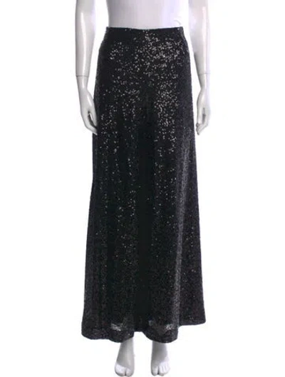 Pre-owned Semsem Patterned Wide Leg Pants In Black