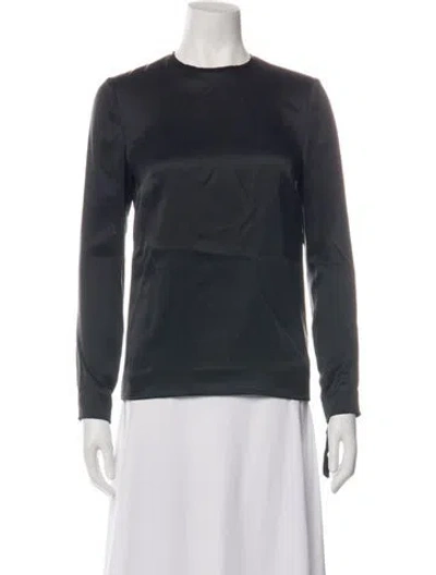 Pre-owned Semsem Silk Crew Neck Top W/ Tags In Black