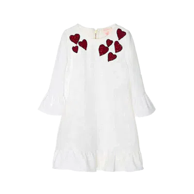 Semsem Kids' Naya Heart Dress In White Smoke