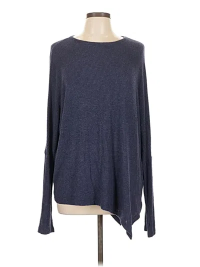 Pre-owned Sen Long Sleeve Top Blue Boatneck Tops