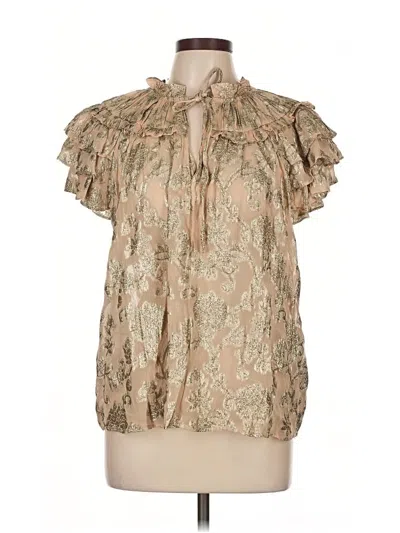 Pre-owned Sen Short Sleeve Blouse In Brown