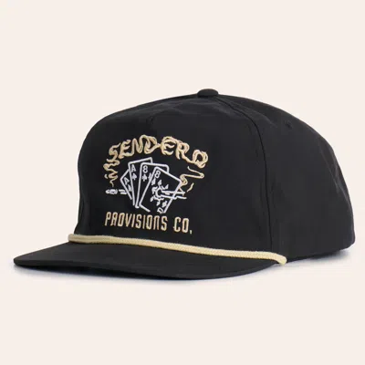 Sendero Provisions Co. Black Dead Man's Hand Embroidered Rope Flat Bill Unstructured Cap