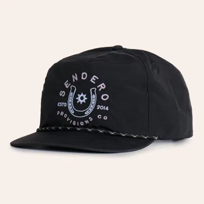 Sendero Provisions Co. Black No Luck Embroidered Rope Flat Bill Unstructured Cap