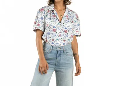 Sendero Provisions Co. Cheyenne Western Blouse In White Floral In Multi