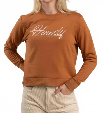 Sendero Provisions Co. Howdy Drop Shoulder Sweatshirt In Meerkat In Multi