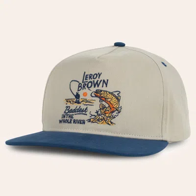 Sendero Provisions Co. Khaki & Navy Leroy Brown Embroidered Flat Bill Cap In Neutral