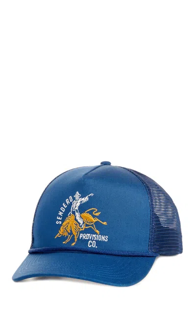 Sendero Provisions Co. Men's Blue Embroidered Bull & Rider Logo Ride Or Die Cap