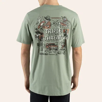 Sendero Provisions Co. Men's Triple Threat Laguna Green Graphic T-shirt