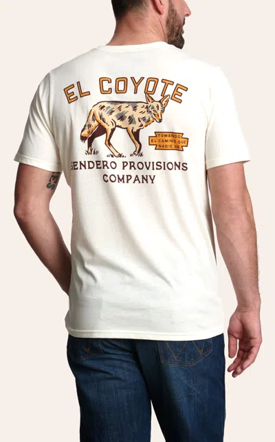 Sendero Provisions Co. Men's White El Coyote Logo Graphic T-shirt