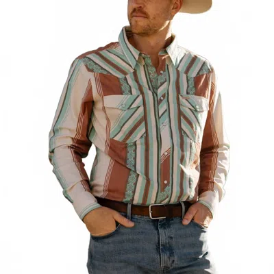 Sendero Provisions Co. Serape Pearl Snap Long Sleeve Shirt In Retro Stripe In Multi
