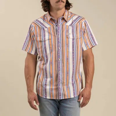 Sendero Provisions Co. Serape Pearl Snap Short Sleeve Shirt In Cobalt In Neutral