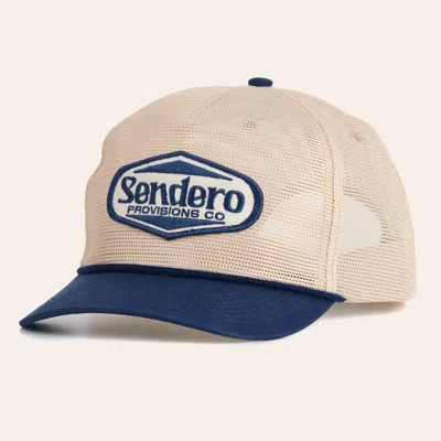 Sendero Provisions Co Supply Cream & Navy Curved Bill Cap In White