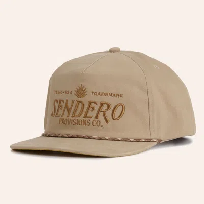 Sendero Provisions Co. Tan Flat Bill Embroidered Logo Rope Cap In Brown