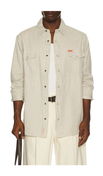 Sendero Provisions Co. The Wyatt Pearl Snap Shirt In White