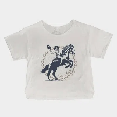 Sendero Provisions Co. Women's Palomino Basic Tee In White In Gray