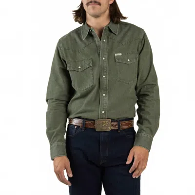 Sendero Provisions Co. Wyatt Pearl Snap Shirt In Olive In Green