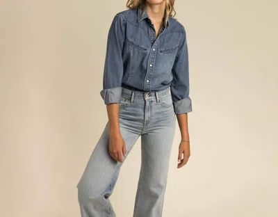 Sendero Provisions Co. Yoakam Pearl Snap Shirt In Washed Indigo Denim In Multi
