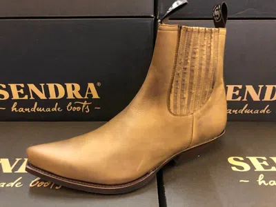 Pre-owned Sendra Boots Style 1692 Brown Leather Western Cowboy Boots