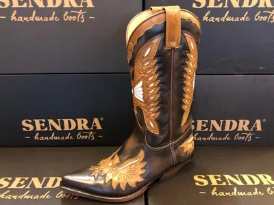 Pre-owned Sendra Boots Style 6990 Brown Leather Western Cowboy Boots