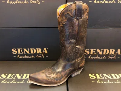 Pre-owned Sendra Boots Style 9669 Leather Western Cowboy Boots In Brown