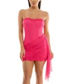 Seni & Cade City Studios Juniors' Draped Corset Lace-trim Mini Dress