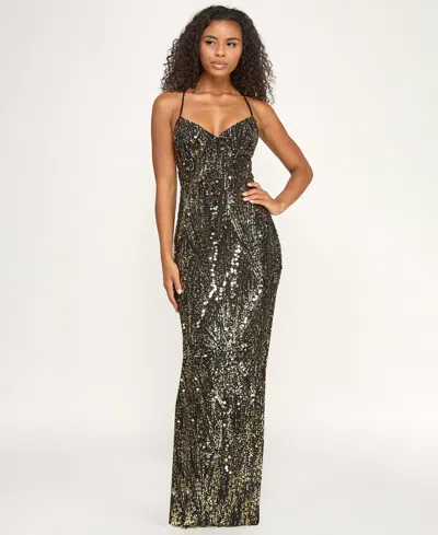 Seni & Cade Junior's Back Spaghetti Lace Long Dress In Multi