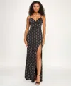 Seni & Cade Junior's Plunging V-neck Sleeveless Long Dress In Black