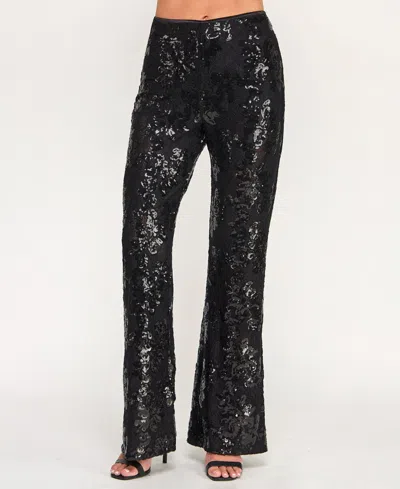 Seni & Cade Junior's Sequin Flare Pull-on Pants In Black