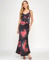 Seni & Cade Juniors' 2-pc. Floral-print Corset Gown Set