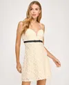 Seni & Cade Juniors' 3d Flower Lace A-line Dress In White