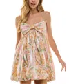 Seni & Cade Juniors' Bow-bodice A-line Shimmer Dress In Blush,sage