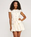 Seni & Cade Juniors' Bubble Button Bows Dress In White
