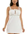 Seni & Cade Juniors' Embellished Bodycon Mini Dress In Ivory
